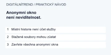 1   Místní historie není účet služby; 2   Stažené soubory mohou zůstat; 3   Zavřete všechna anonymní okna