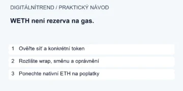 1   Ověřte síť a konkrétní token; 2   Rozlište wrap, směnu a oprávnění; 3   Ponechte nativní ETH na poplatky
