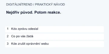 1   Kdo zprávu odeslal; 2   Co po vás žádá; 3   Kde zrušit oprávnění webu