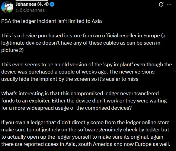 „Přesuňte svá aktiva do bezpečí“ – Jak daleko může sahat útok na dodavatelský řetězec peněženek Ledger? 2 Ledger