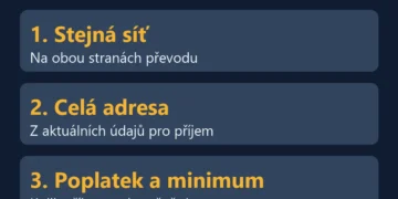 Kontrola převodu USDT: stejná síť, celá adresa, poplatek a minimum příjmu