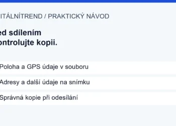 1   Poloha a GPS údaje v souboru; 2   Adresy a další údaje na snímku; 3   Správná kopie při odesílání