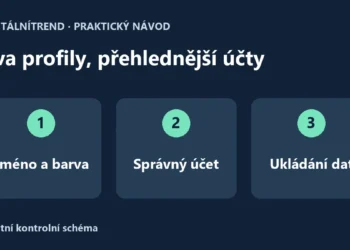 Profily Chromu: odlišné jméno a barva, správný účet a kontrola ukládání dat