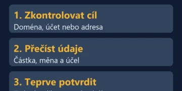 QR platba: kontrola cíle, částky a úkonu před potvrzením