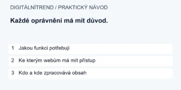 1   Jakou funkci potřebuji; 2   Ke kterým webům má mít přístup; 3   Kdo a kde zpracovává obsah