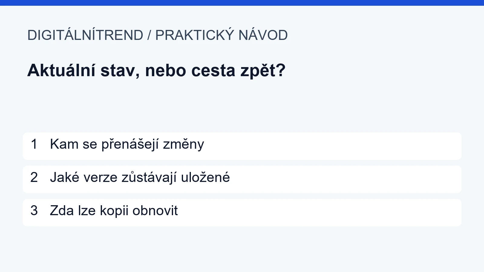 Synchronizace není totéž co záloha: co se stane při smazání souboru 1 1 Kam se přenášejí změny; 2 Jaké verze zůstávají uložené; 3 Zda lze kopii obnovit